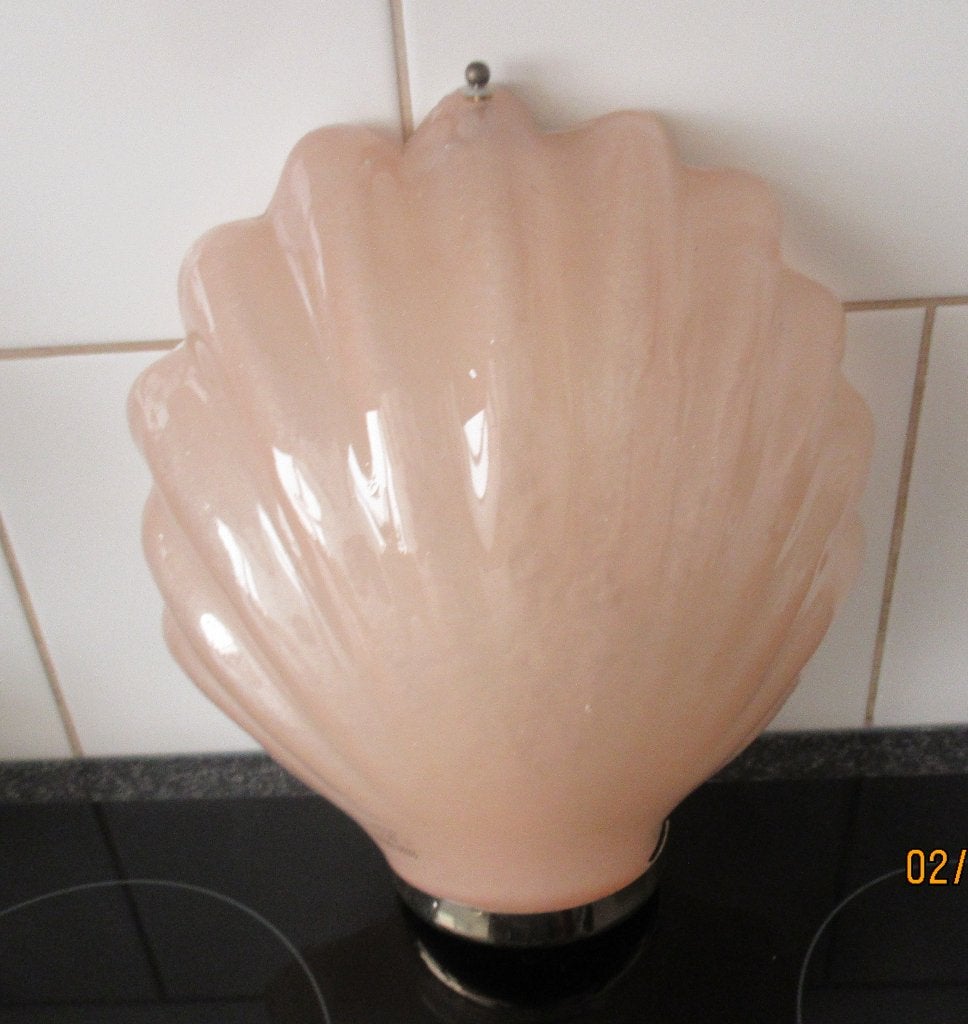 MURANO  ROZE SCHELP LAMP -VETRO/LA MURRINA  -ca1981, Ophalen of Verzenden