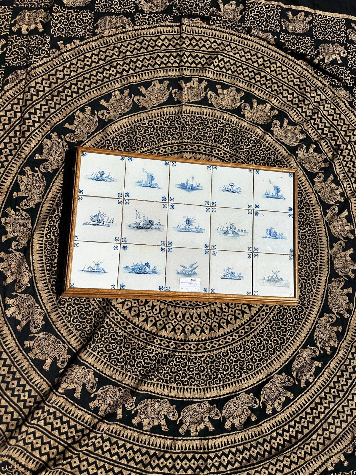 Delfts blauwe tegeltableau met schepen, Antiek en Kunst, Antiek | Wandborden en Tegels, Ophalen