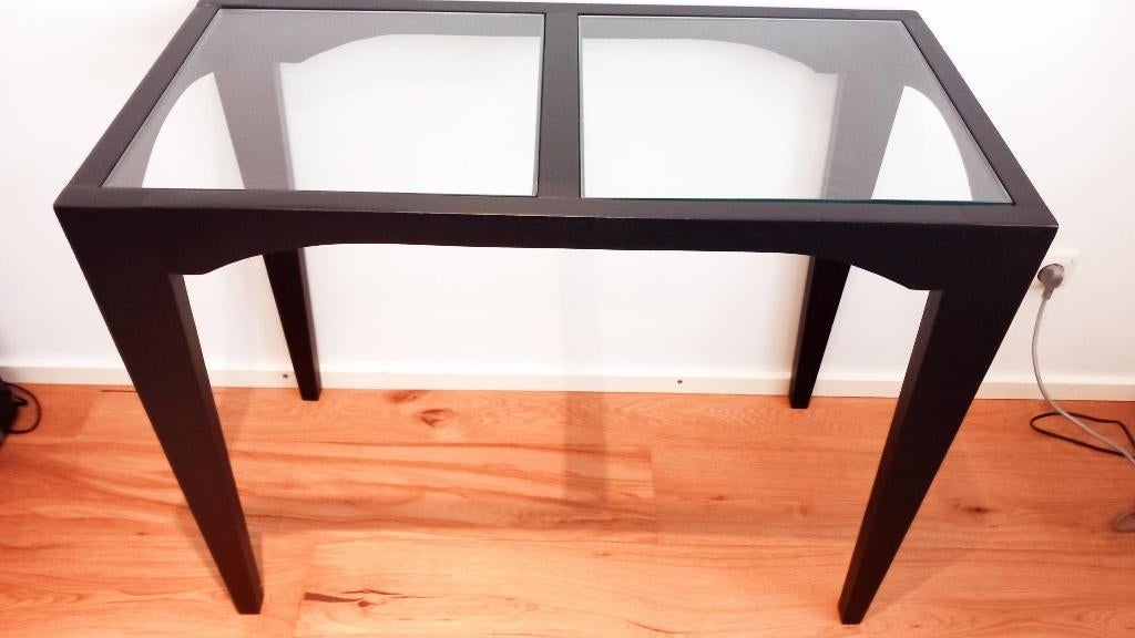 Mooie antraciet sidetable kaptafel hout, Ophalen, 50 tot 100 cm, Zo goed als nieuw, 25 tot 50 cm