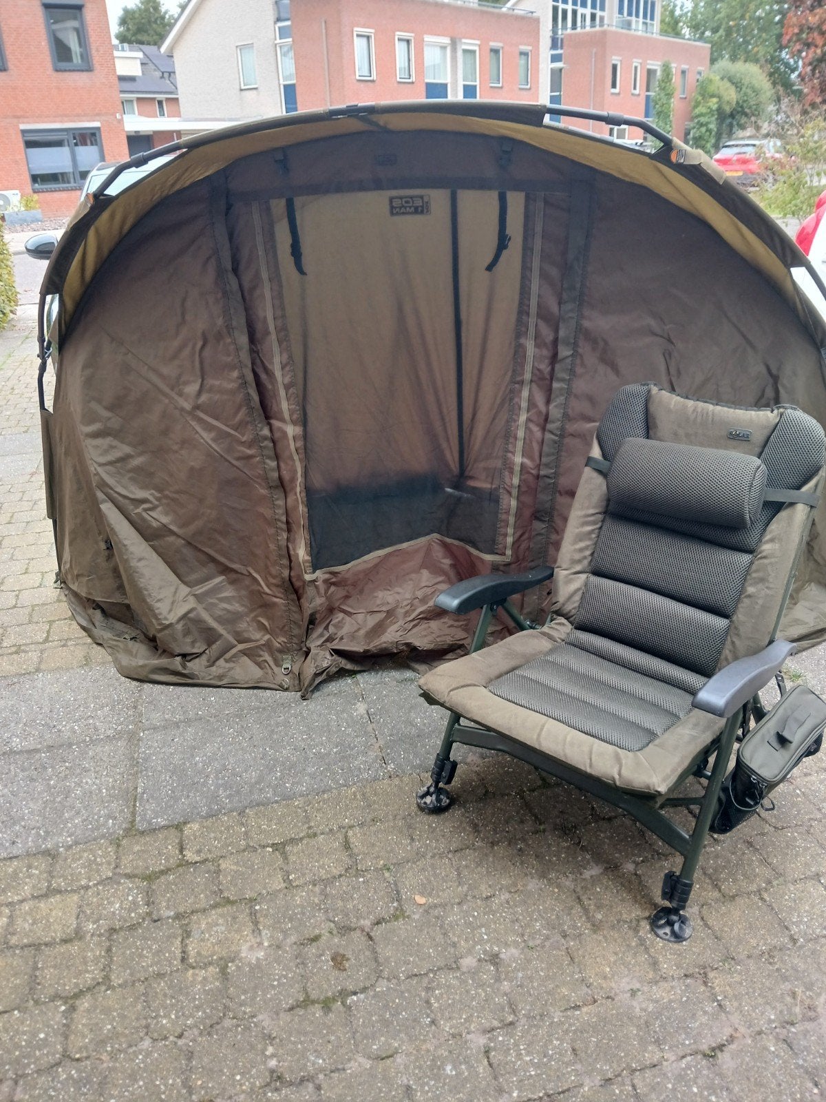 karper Set: Bivvy, Bedchair, Stoel en barrow, Ophalen, Gebruikt, Overige typen