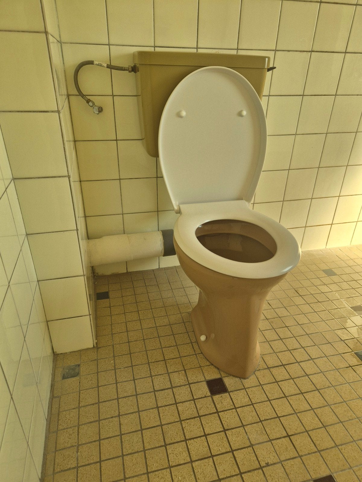 Vintage jaren '70 toilet + wastafel - caramel/bruin, Ophalen, Gebruikt, Toilet
