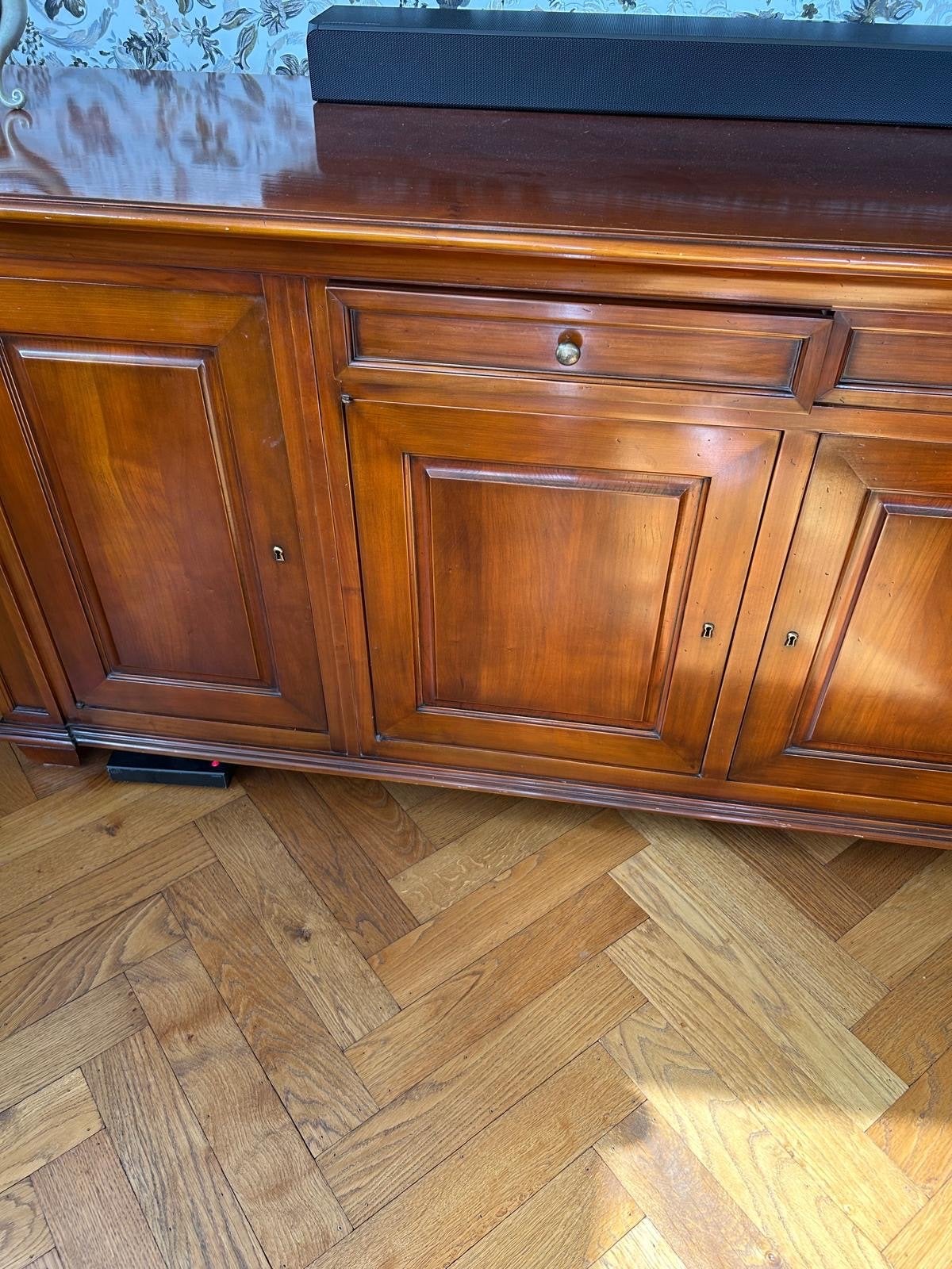 Hoogwaardig kersenhouten dressoir - 227x90x53 cm, Huis en Inrichting, Ophalen, Gebruikt, 200 cm of meer, 50 tot 75 cm