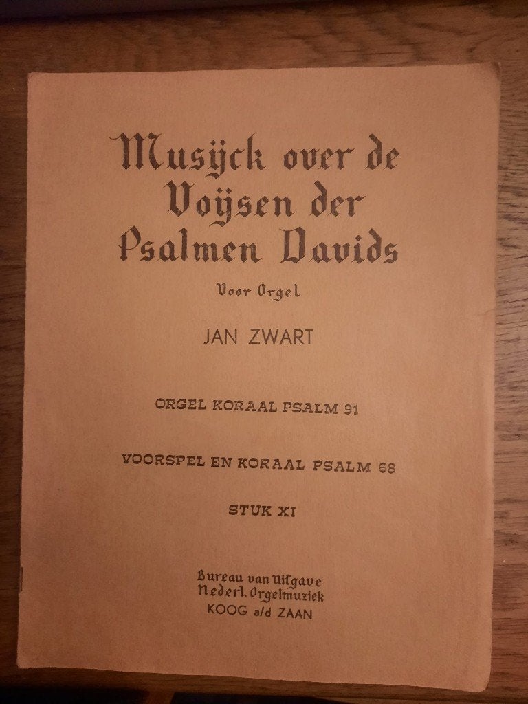 Muziek over de Voysen der Psalmen Davids - Jan Zwart, Orgel, Gebruikt, Verzenden, Klassiek