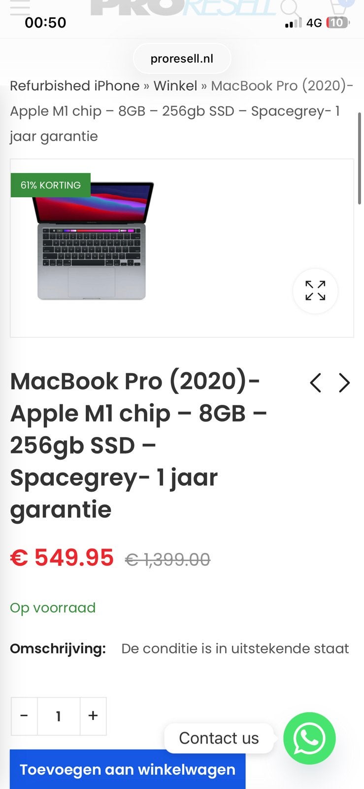 Nieuwstaat macbook pro m1 13 inch touchbar met garantie, Computers en Software, Apple Macbooks, MacBook Pro, 13 inch, Ophalen of Verzenden