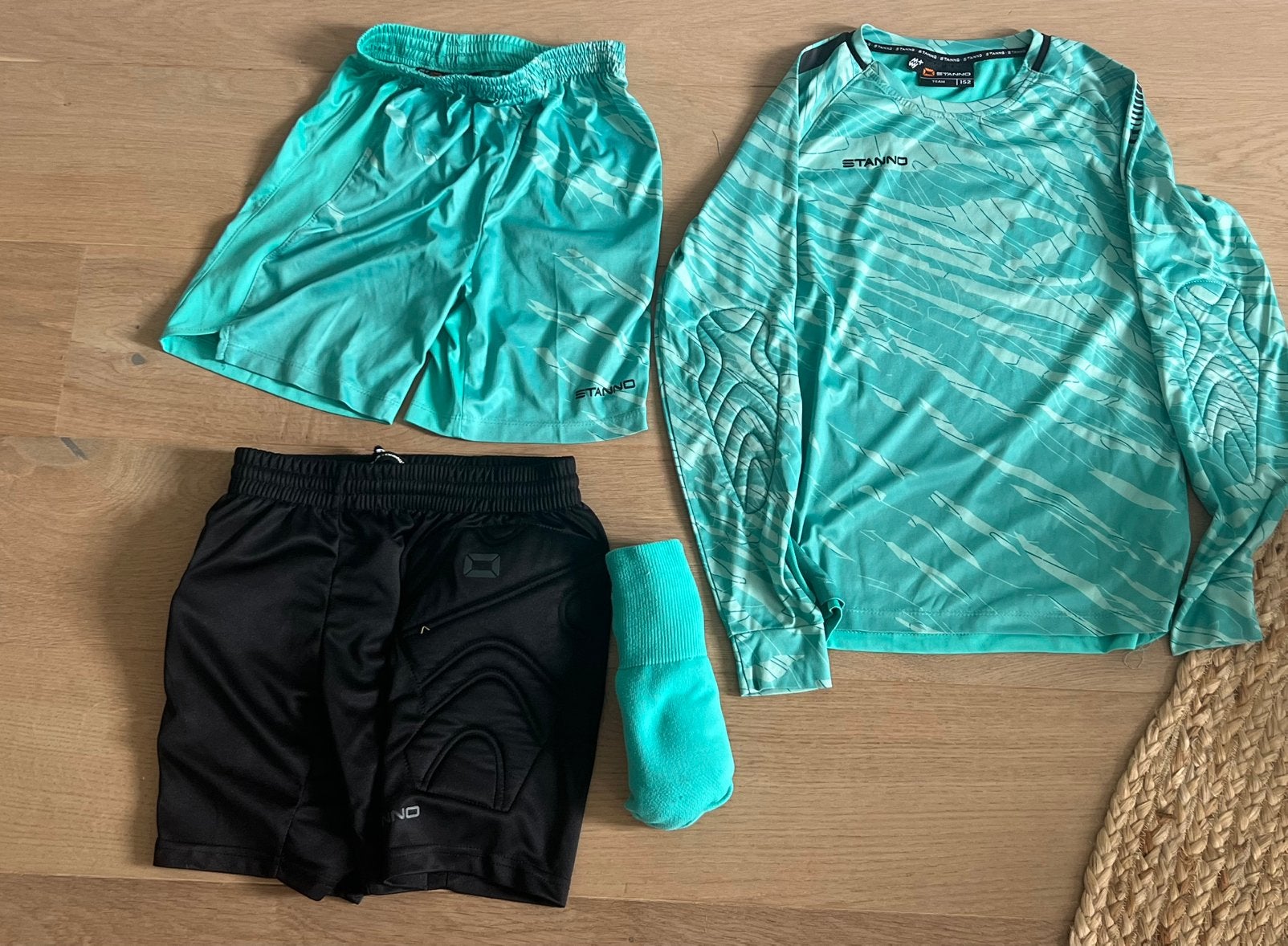 Keeperskleding complete tenue stanno mt 152, Blauw, Ophalen of Verzenden, Zo goed als nieuw, Voetbal