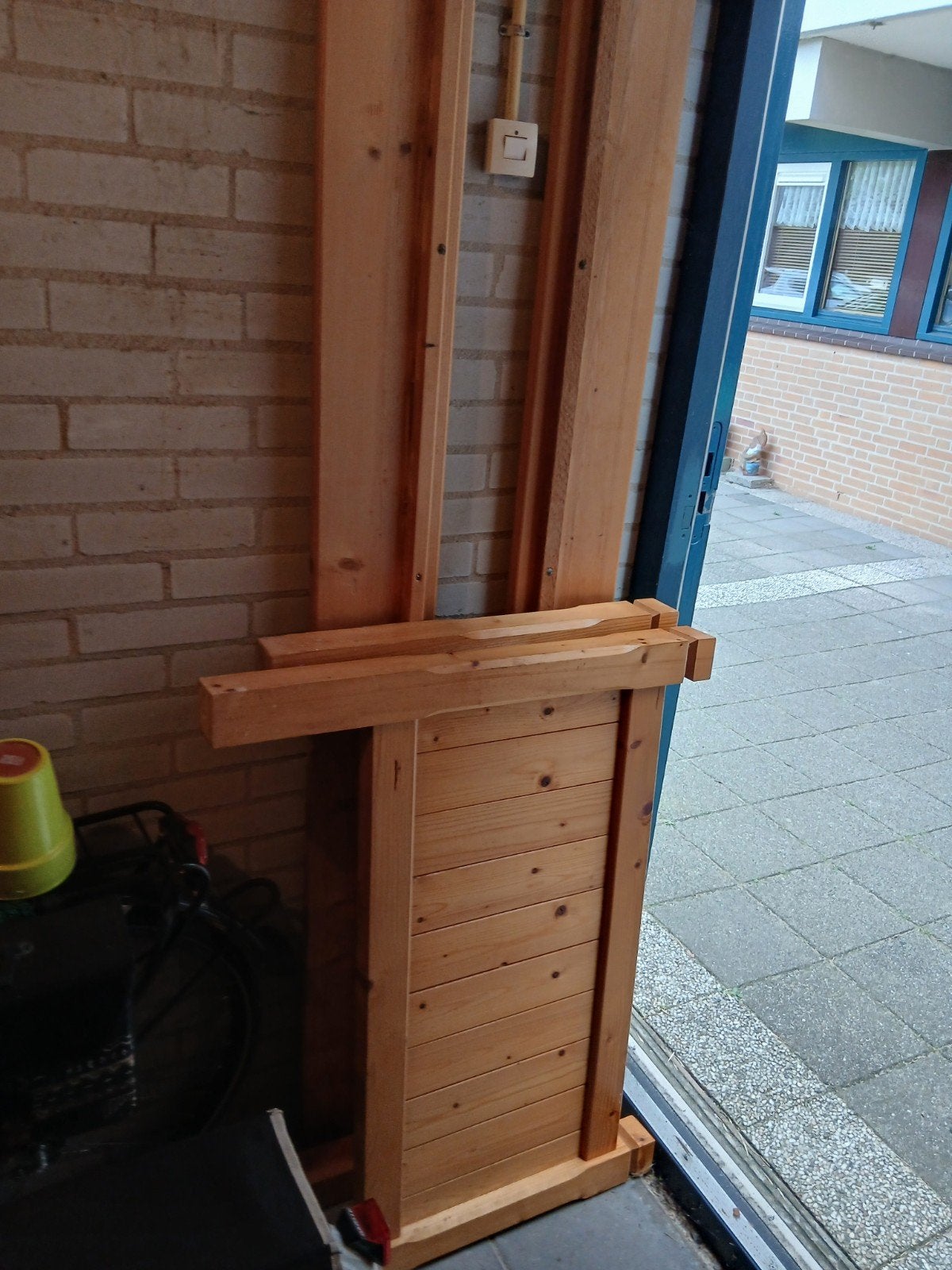 Sterk eenpersoonsbed 220x100 cm met lattenbodem, Ophalen, Eenpersoons, Hout, 220 cm