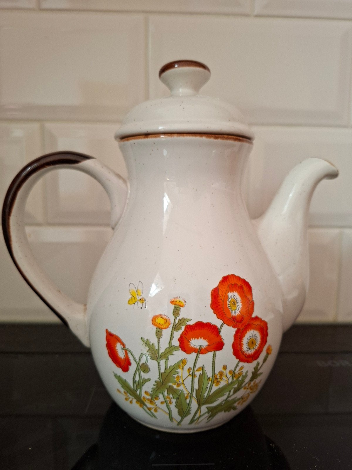 vintage wild flower theepot, Ophalen of Verzenden