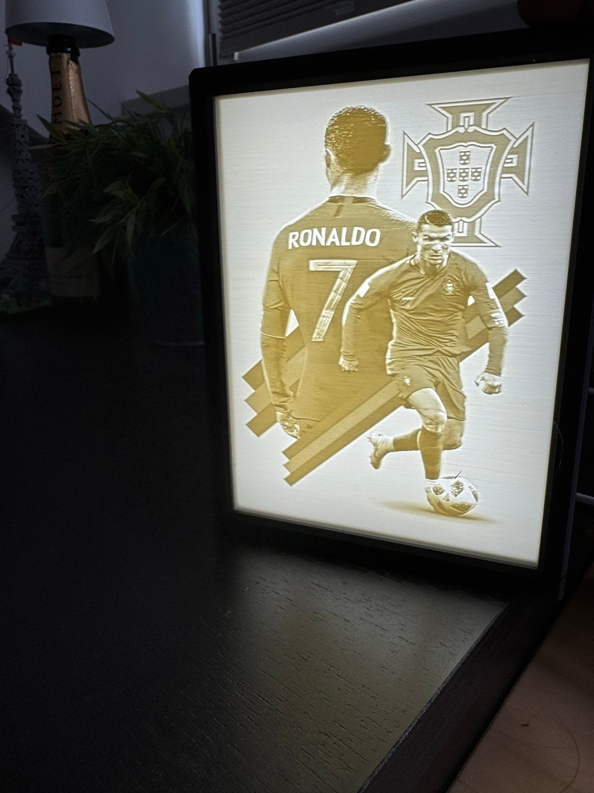 Cristiano Ronaldo Lithophane Lamp - Uniek cadeau, Zwart, Verzenden, Nieuw, Kunststof