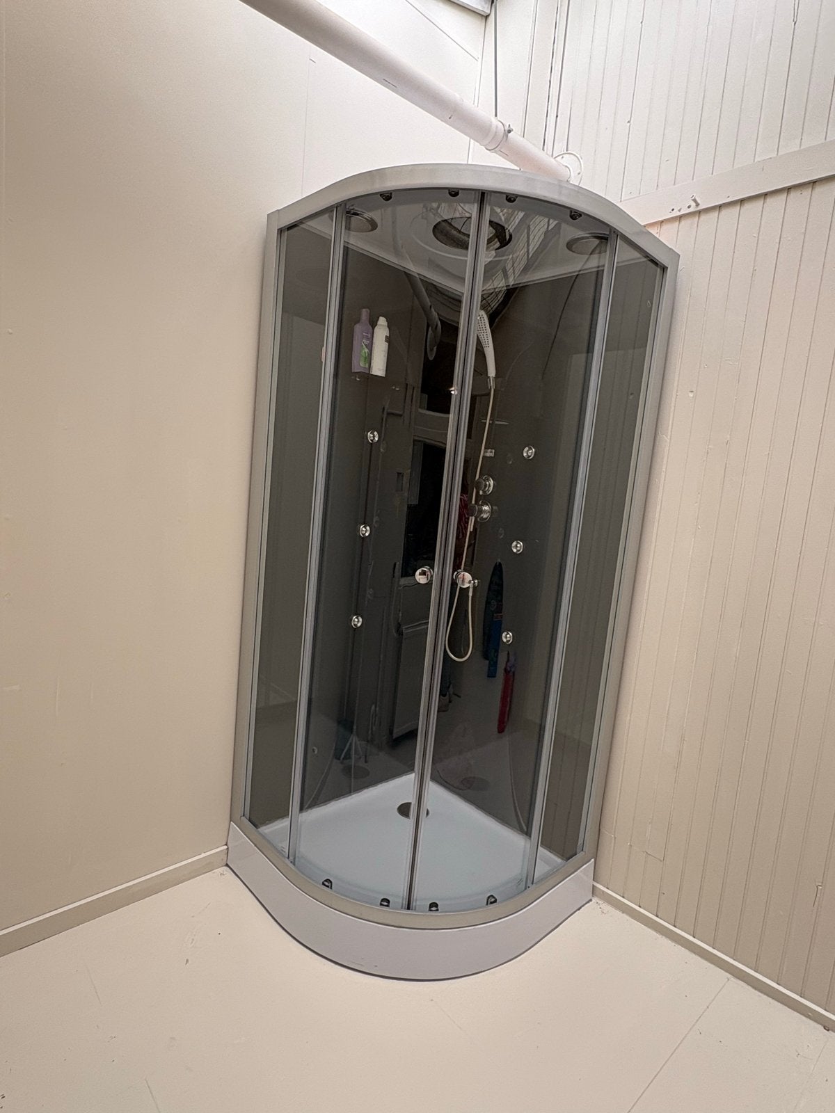 Douchecabine AurLane met hydromassage en regendouche, Ophalen, Gebruikt, Glas, Douche