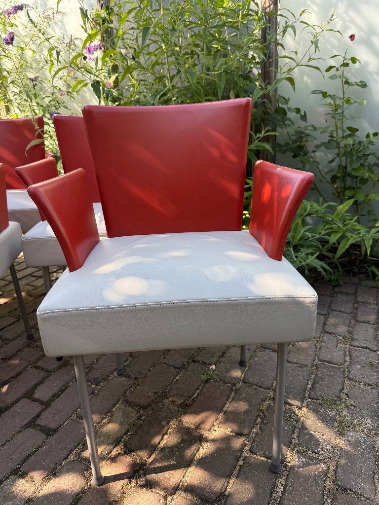6 eetkamerstoelen Montis Calvi Gijs Papavoine leer, Ophalen, Overige kleuren, Vijf, Zes of meer stoelen, Kunststof