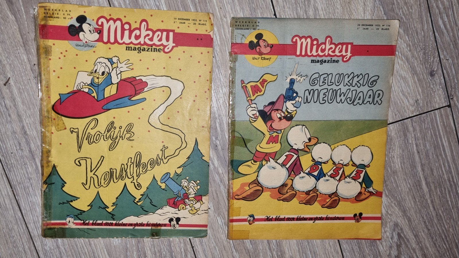 Mickey Magazine: 1952 no.115 +116, Ophalen of Verzenden, Gelezen