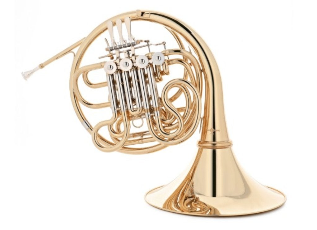 Dubbele Franse Hoorn met koffer, Muziek en Instrumenten, Blaasinstrumenten | Hoorns, Ophalen, Zo goed als nieuw, Met koffer