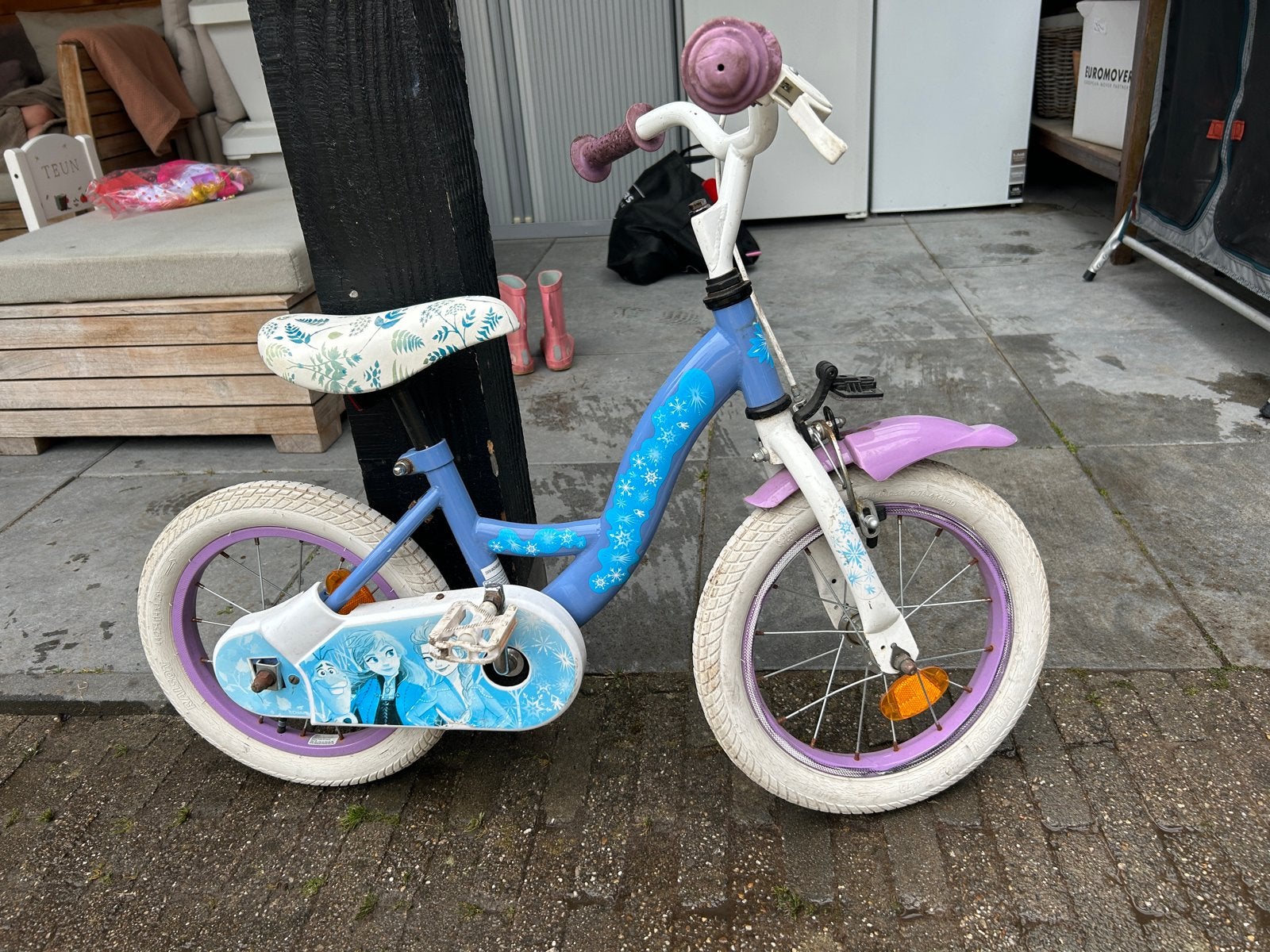 Elsa Frozen 14 inch kinderfiets - Gebruikt, maar prima!, Ophalen, Gebruikt, Minder dan 16 inch