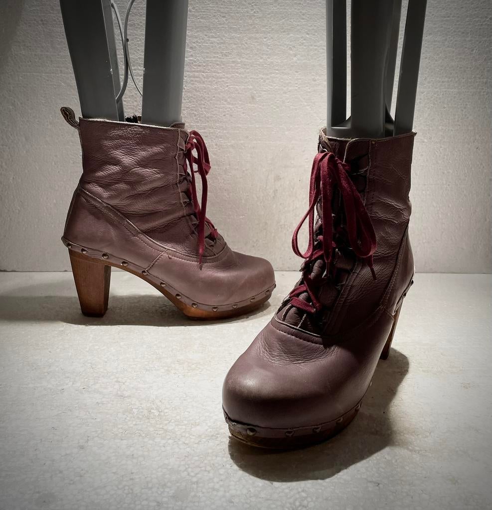 Sanita Danish Clogs enkel laarzen hoge hakken roze lila 40, Ophalen of Verzenden, Zo goed als nieuw, Schoenen met hoge hakken