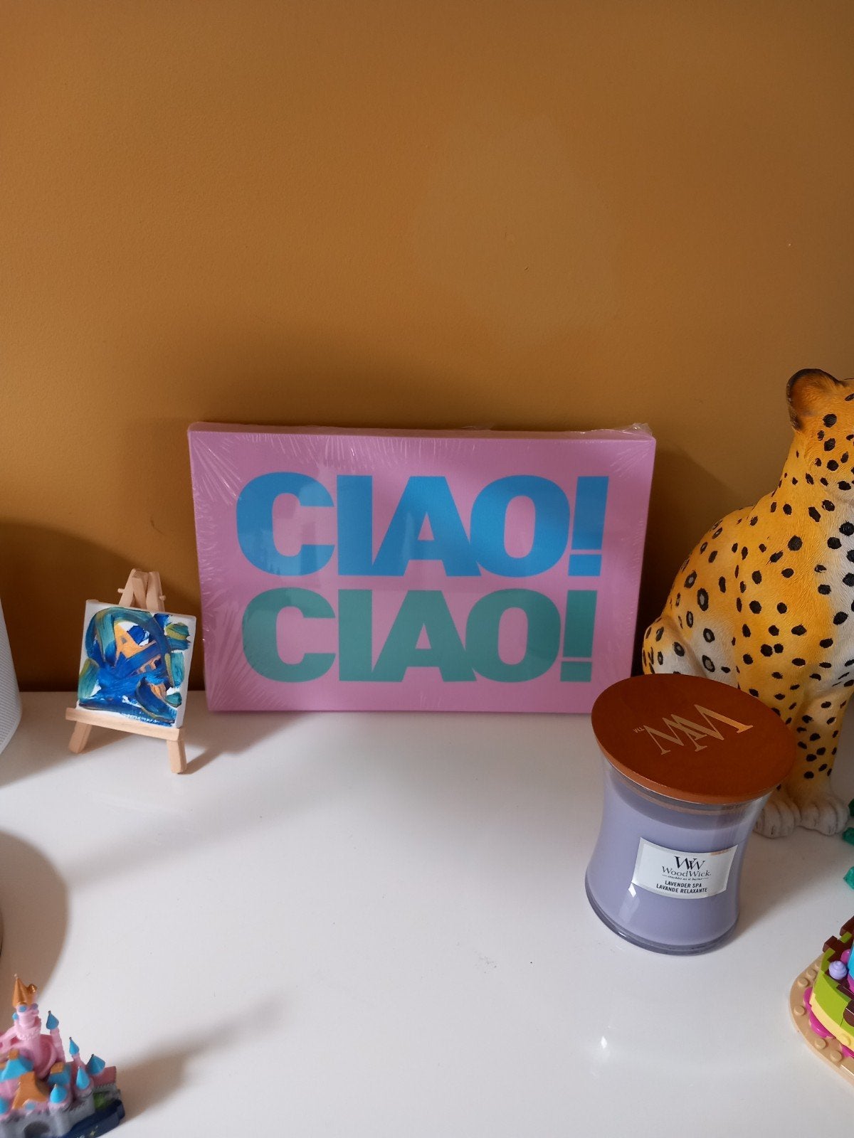 Schilderij Ciao Ciao 20 x 30 cm nieuw!, Ophalen, Overig onderwerp, Op houten frame, Print