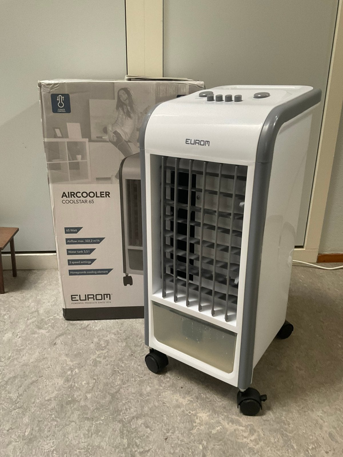 Eurom aircooler Coolstar 65 nieuw ventilator koude lucht, Witgoed en Apparatuur, Airco's, Ophalen, Minder dan 60 m³, Nieuw, 3 snelheden of meer