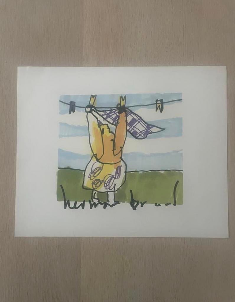 Herman Brood “de wasvrouw”, Antiek en Kunst, Ophalen of Verzenden