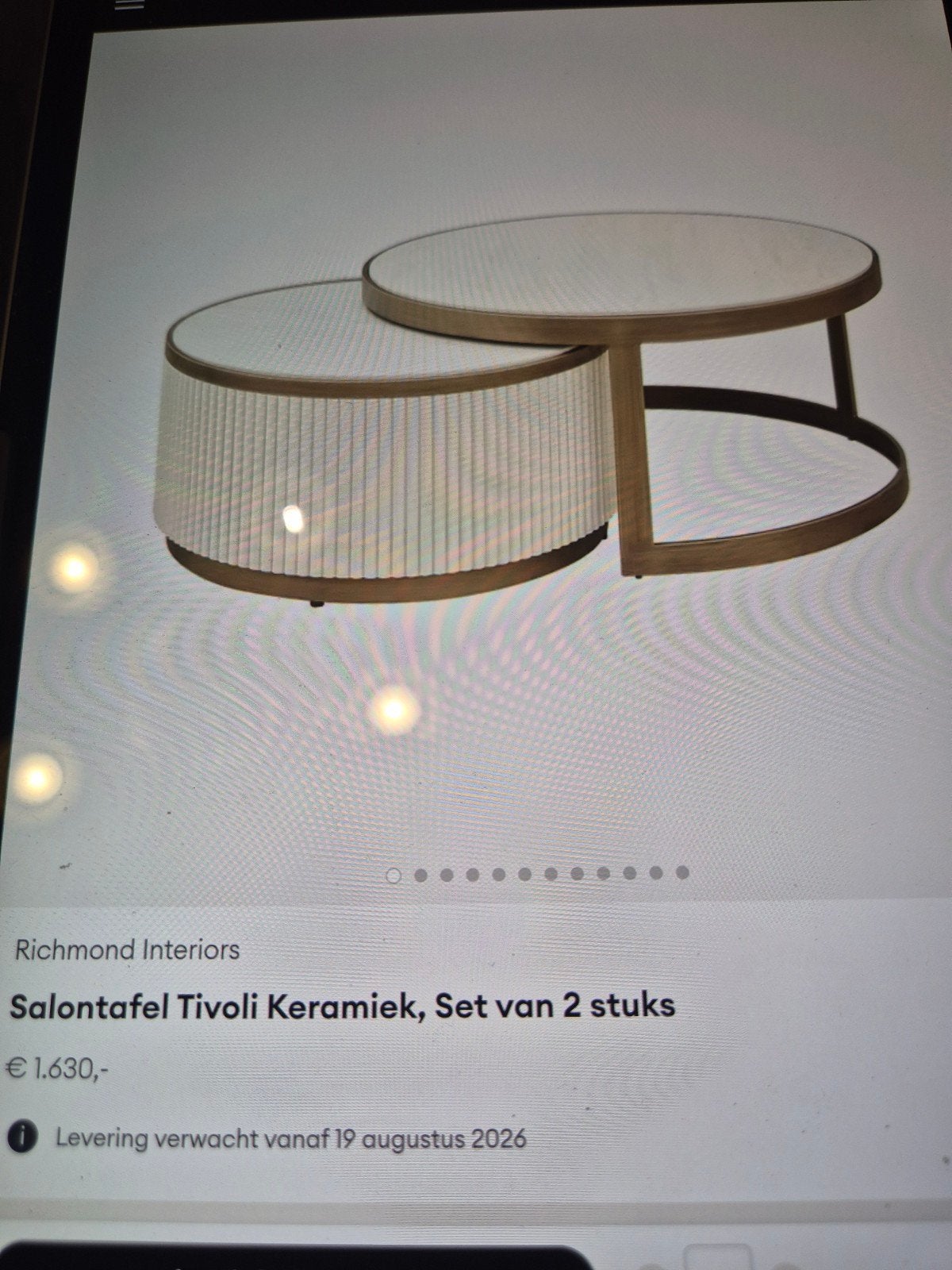 Richmond LUX aanbieding Salontafel set TIVOLI WIT GOUD, Ophalen, Nieuw