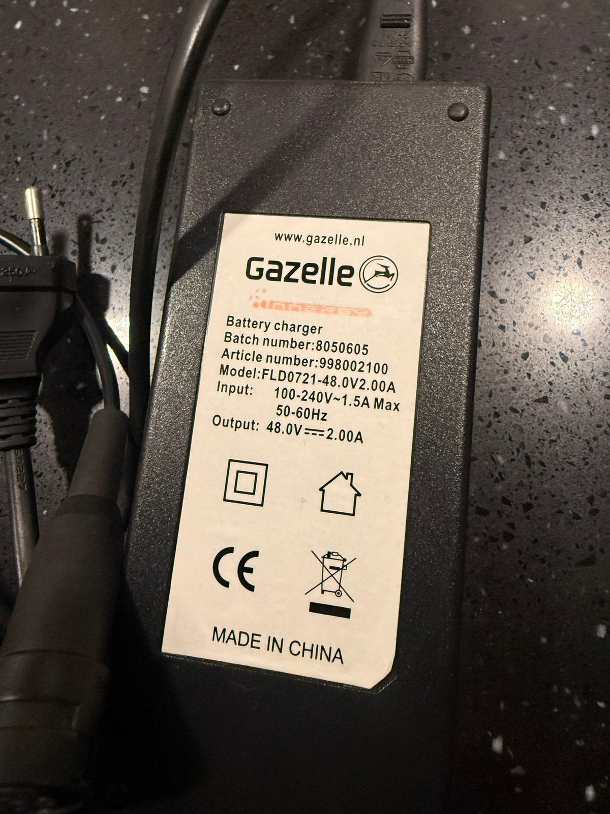 Gazelle Innergy Oplader.  Izgst, Elektrische fiets, Overige materialen, Overige typen, Ophalen of Verzenden