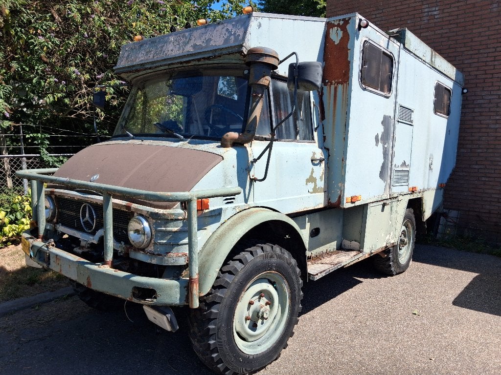 1973 Unimog 404 4x4 Expeditie truck Overlander, Auto's, 3556 kg, Stof, Overige modellen, 0 kg