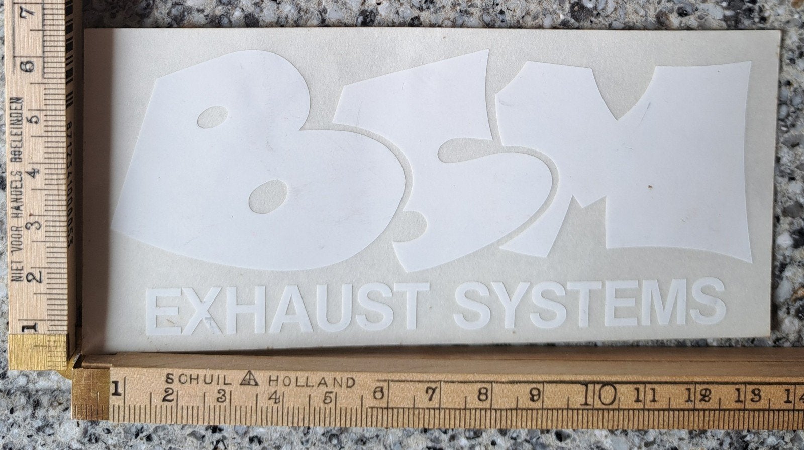 Vintage sticker BSM Exhaust systems uitlaat autosport, Ophalen of Verzenden