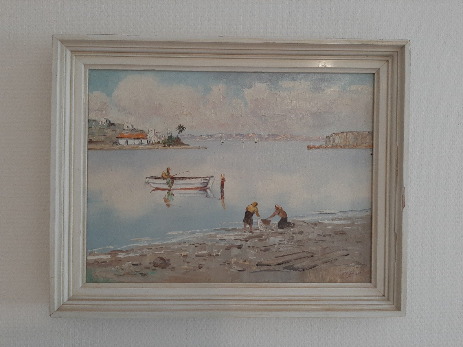 Schilderij strand, Ophalen of Verzenden, Minder dan 50 cm, Schilderij