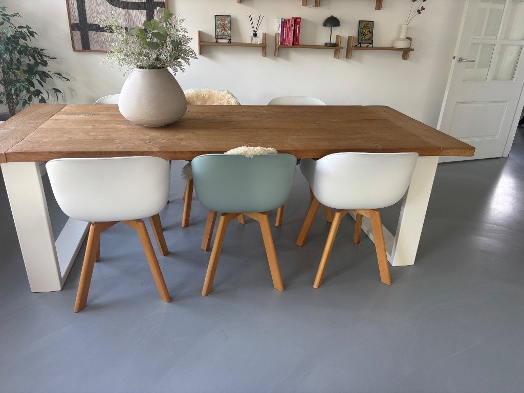 Eetkamer kuipstoel kunststof Kwantum, Wit, Zo goed als nieuw, Vijf, Zes of meer stoelen, Ophalen