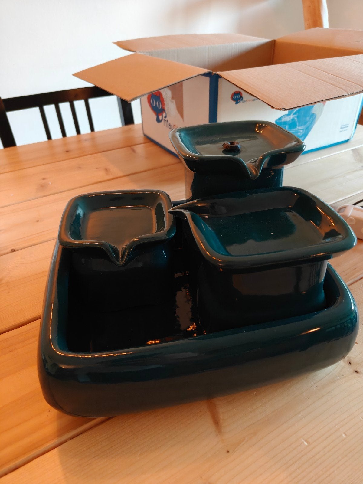 Miaustore drinkfontein keramiek, nieuw in doos!, Ophalen, Nieuw