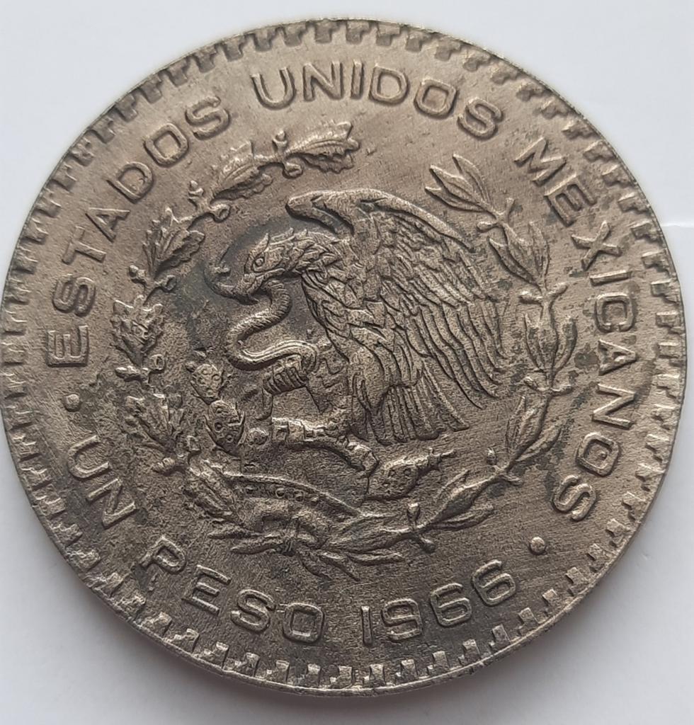 Mexico 1 peso 1966 KM# 459 (Zilver) 16Gr., Ophalen of Verzenden, Midden-Amerika, Losse munt, Zilver