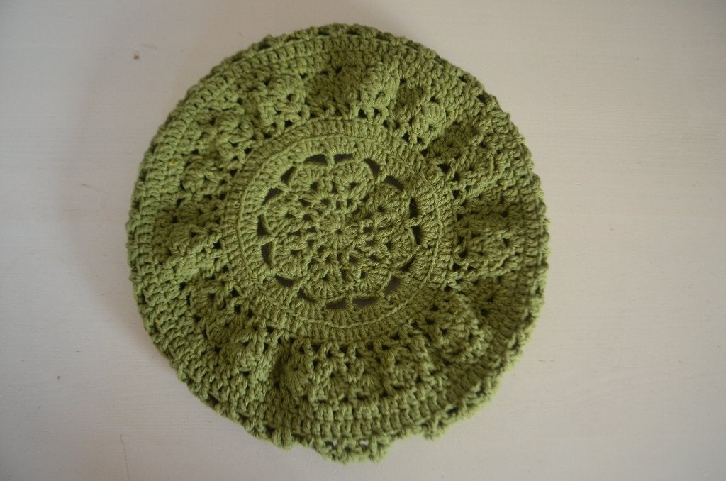 Groene baret | Zelfgehaakt, Nieuw, Pet, Handgemaakt, One size fits all