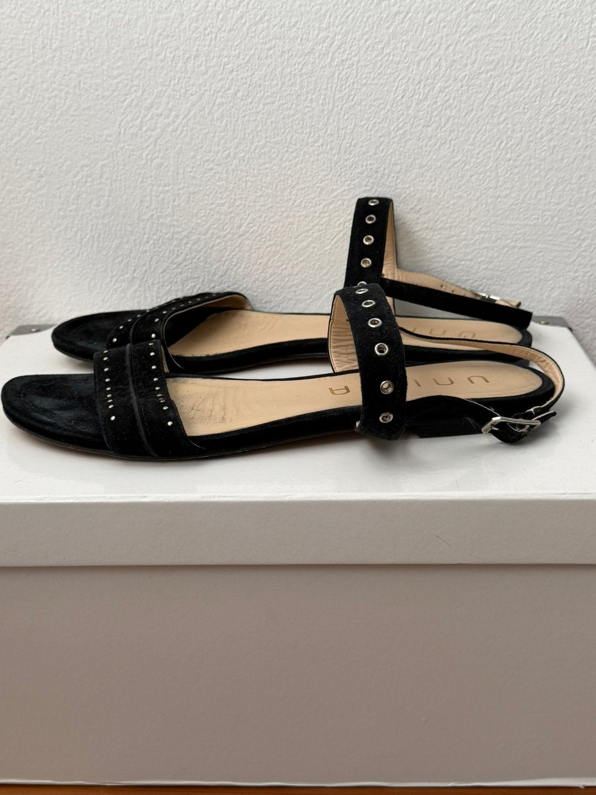 Unisa zwarte suede sndalen, maat 40, Zwart, Unisa, Gedragen, Sandalen of Muiltjes