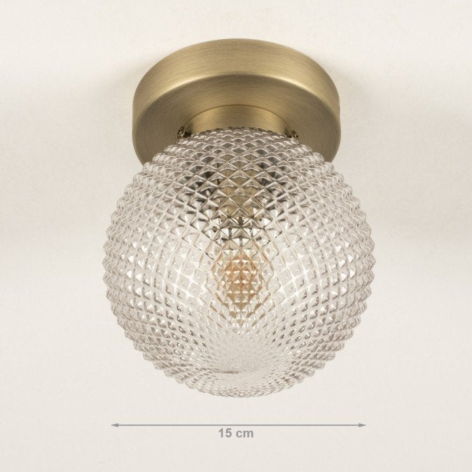 Lumidora plafonnière met een prachtig bol van glas  - Nieuw!, Ophalen, Nieuw, Glas, Plafondlamp