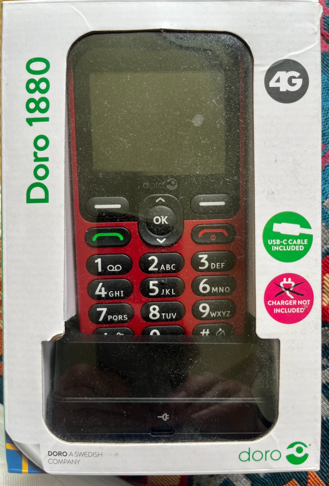 Doro 1880 (senioren)telefoon grote toetsen nieuw rood, Telecommunicatie, Ophalen, Nieuw, Minder dan 3 megapixel, Klassiek of Candybar