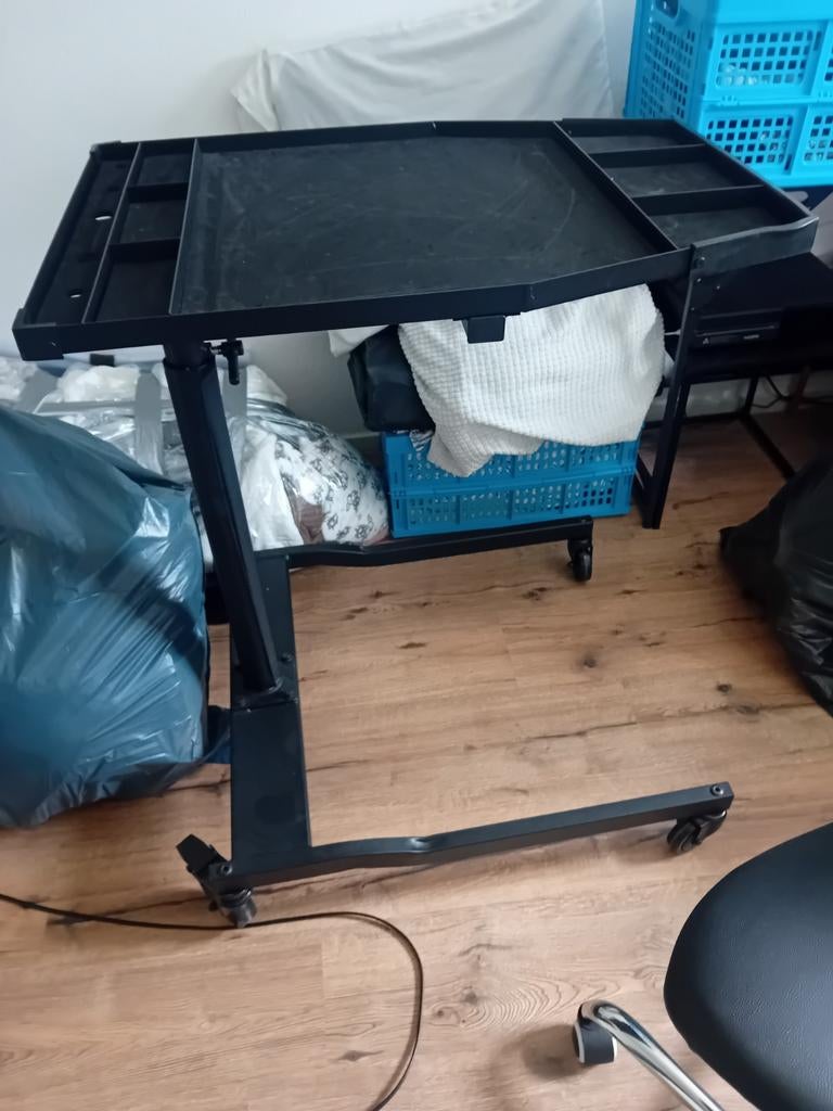 Verstelbare werktafel op wielen - Zwart, Ophalen, Gebruikt, Zwart, Ogen