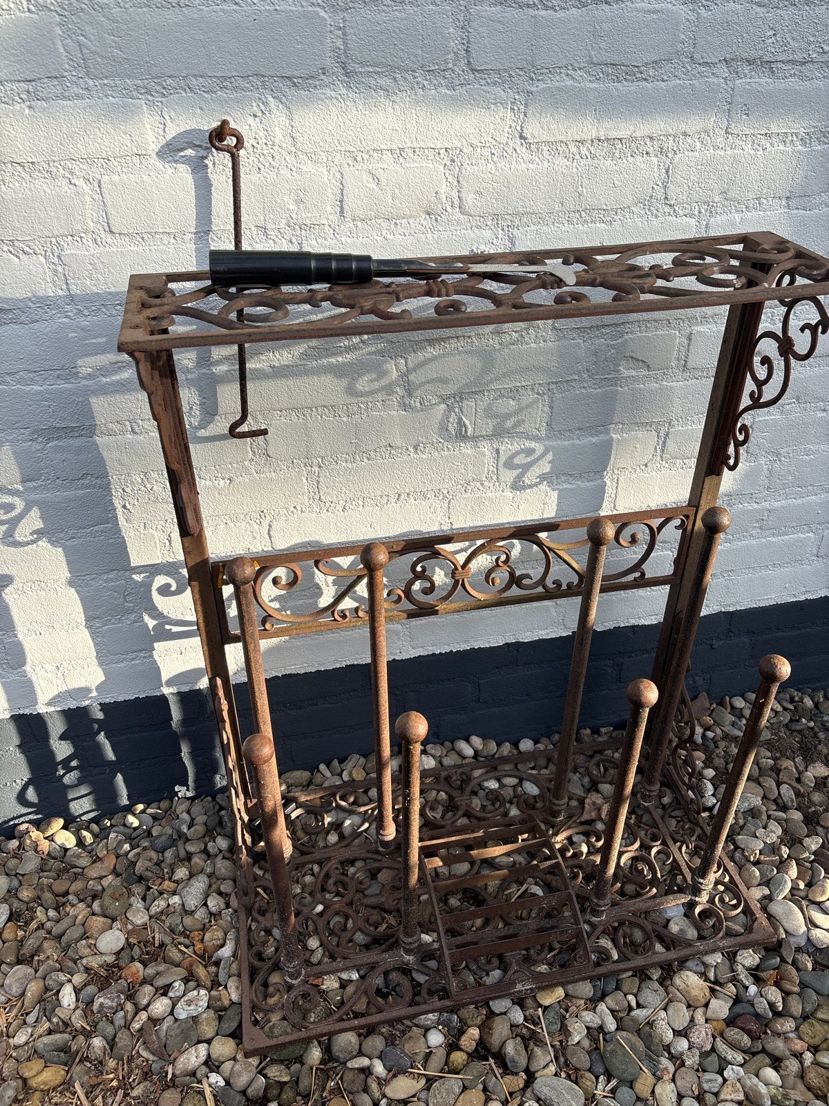 Prachtig gietijzeren laarzenrek, Tuin en Terras, Ophalen, Gebruikt