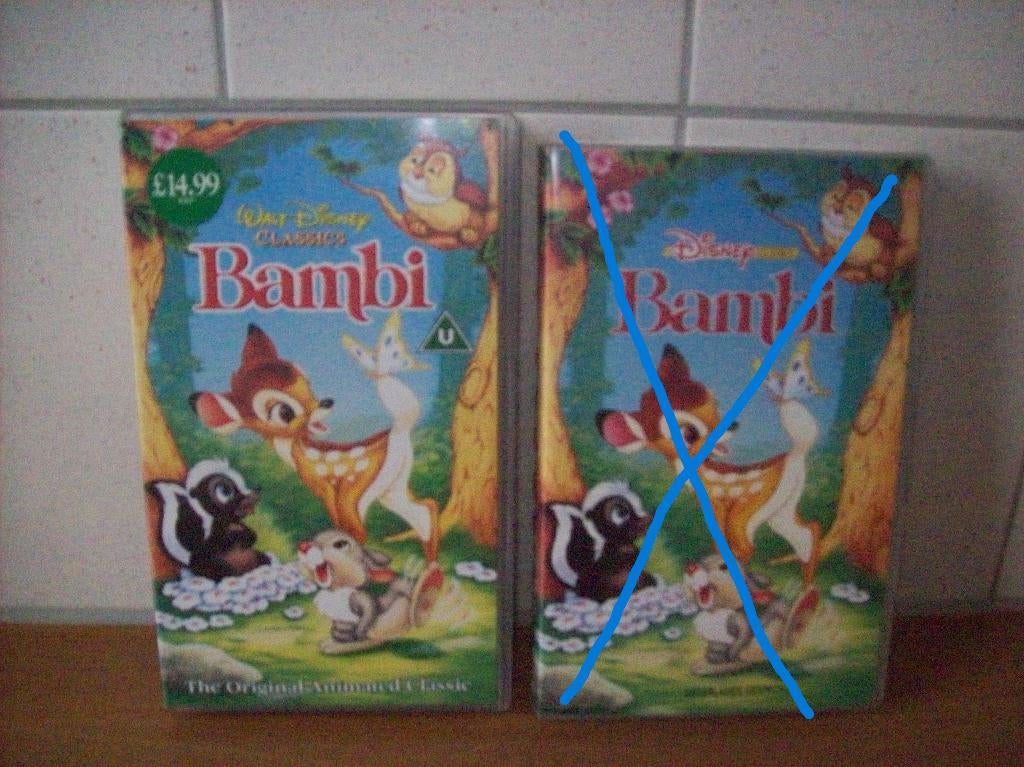 Bambi ondertiteling VHS, Alle leeftijden, Ophalen of Verzenden, Gebruikt, Tekenfilm