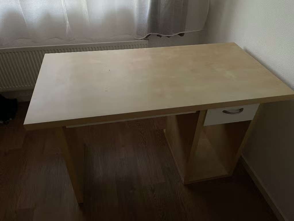 Gedemonteerd bureau 120x60, Ophalen, Gebruikt, 120 cm, Met lades