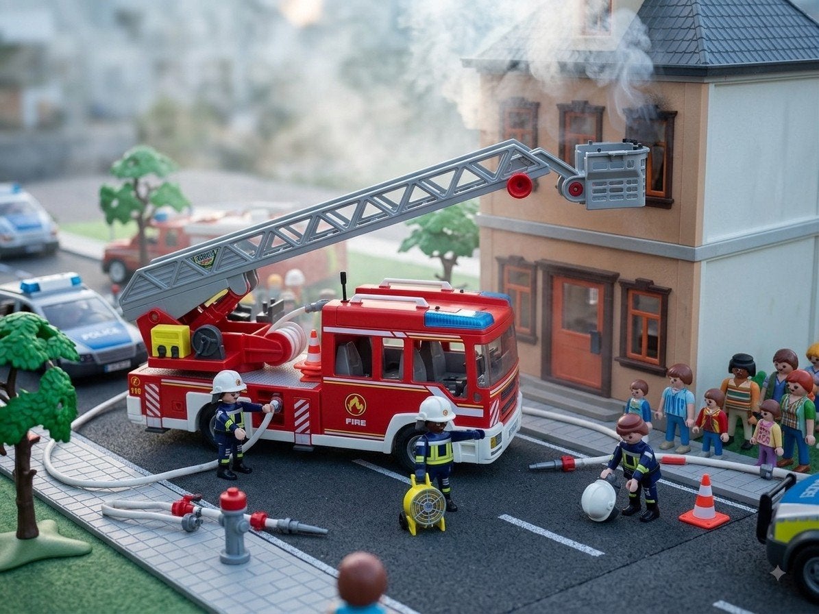 Playmobil City Action Brandweer Ladderwagen 9463, Kinderen en Baby's, Speelgoed | Playmobil, Ophalen, Gebruikt, Complete set, Voertuig