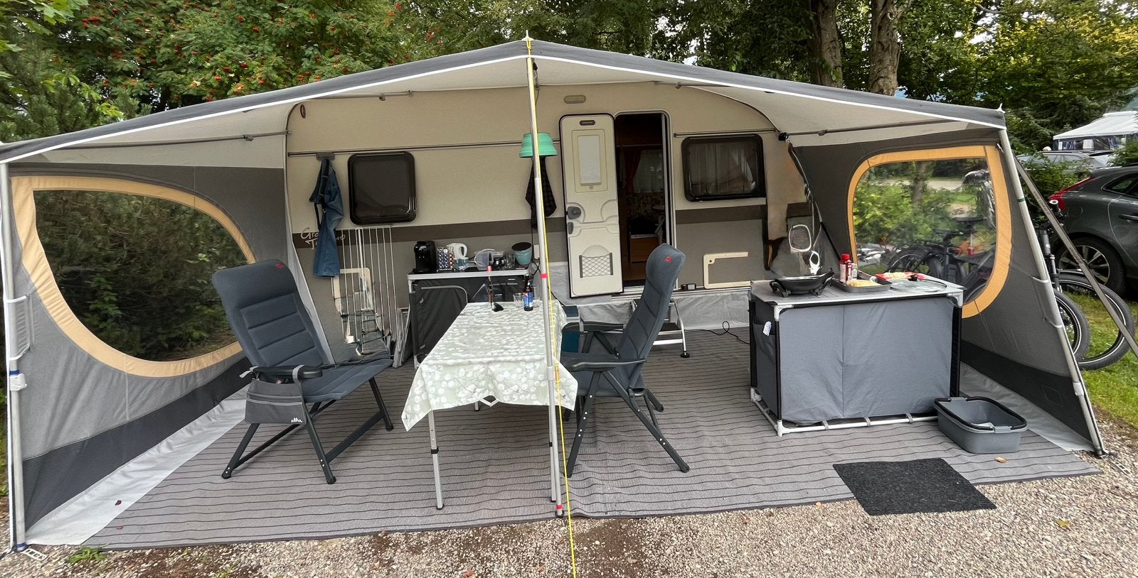 Caravanluifel walker Weekender kleur antraciet maat 900, Ophalen of Verzenden, Gebruikt, Ten Cate All Season 240g/m2, Walker Campingstyle