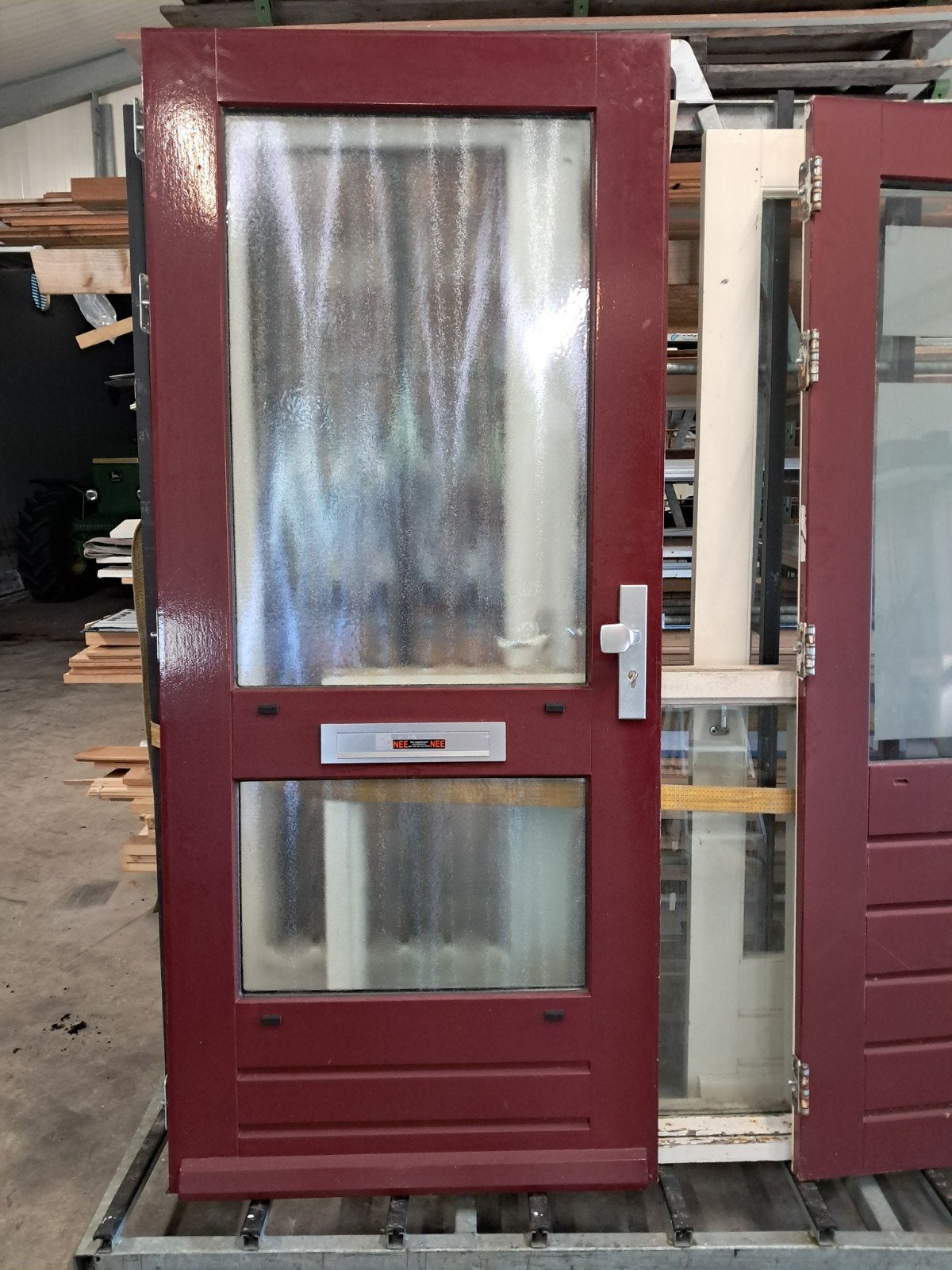 Voordeur tinga merantie, Doe-het-zelf en Verbouw, Gebruikt, Ophalen of Verzenden, 200 tot 215 cm, Glas