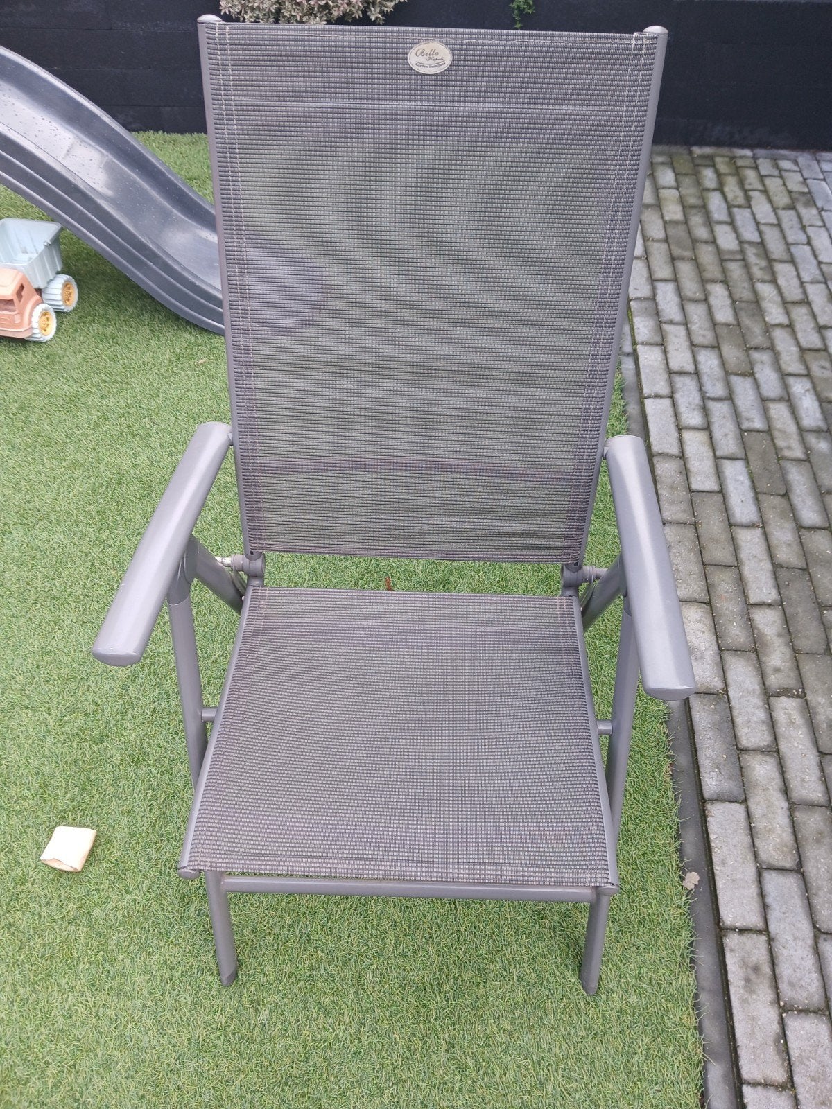 grijze verstelbare tuinstoelen, Ophalen, Gebruikt, Textileen, Verstelbaar