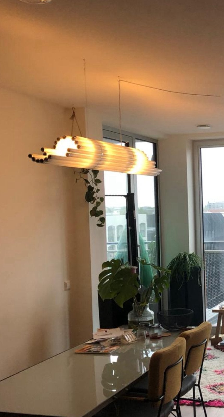 Lamp van tl buizen, Huis en Inrichting, Lampen | Hanglampen, Ophalen, Zo goed als nieuw