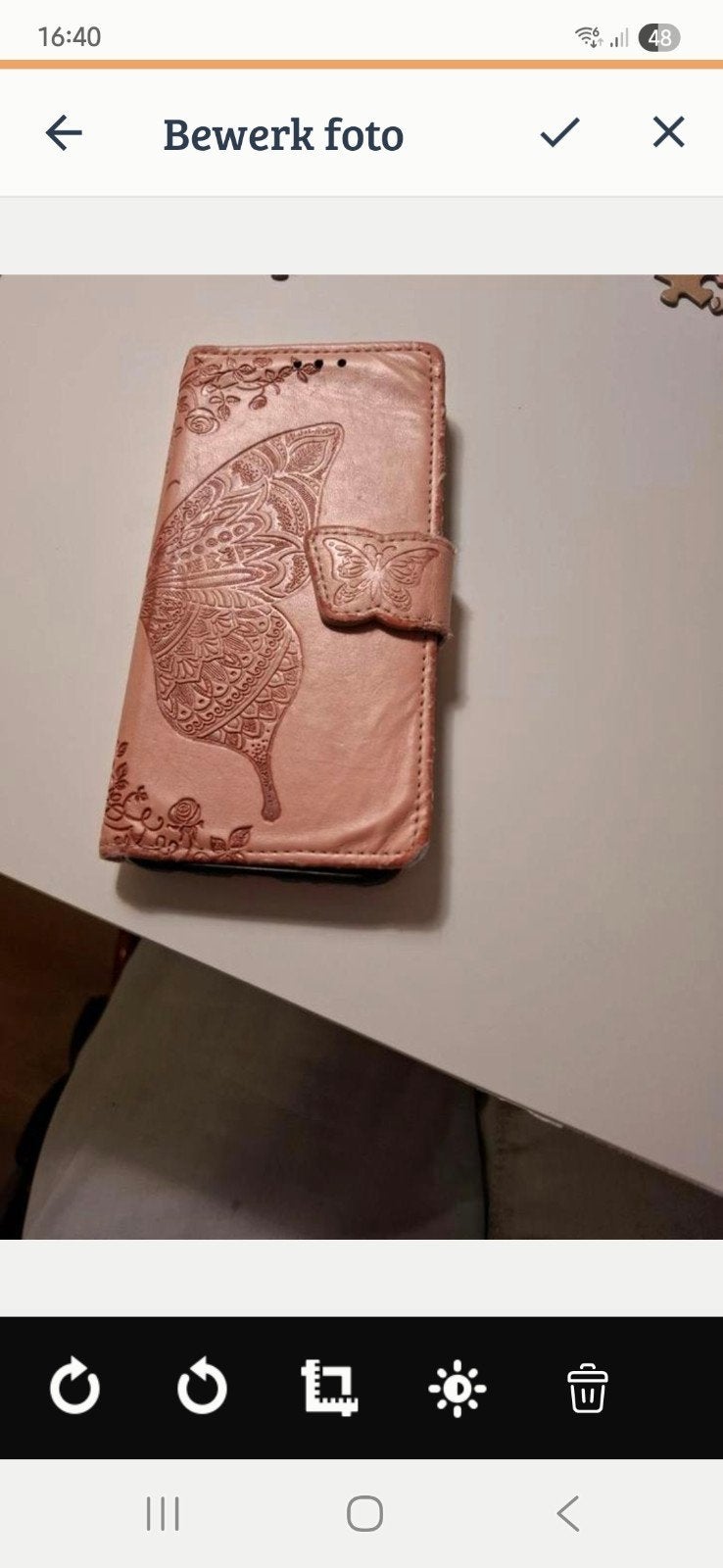 Telefoonhoesje met vlinderdesign - Roze, Ophalen of Verzenden, Gebruikt, Hoesje of Tasje