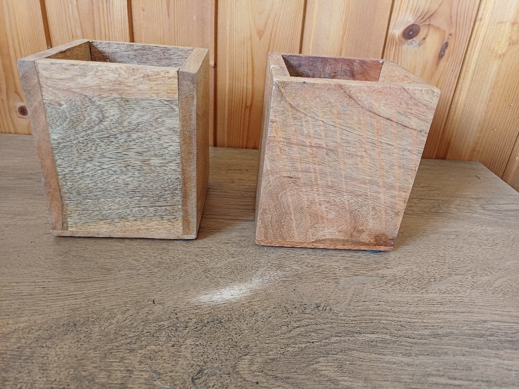 Twee houten bakjes, ., Overige typen, Vierkant, Ophalen of Verzenden