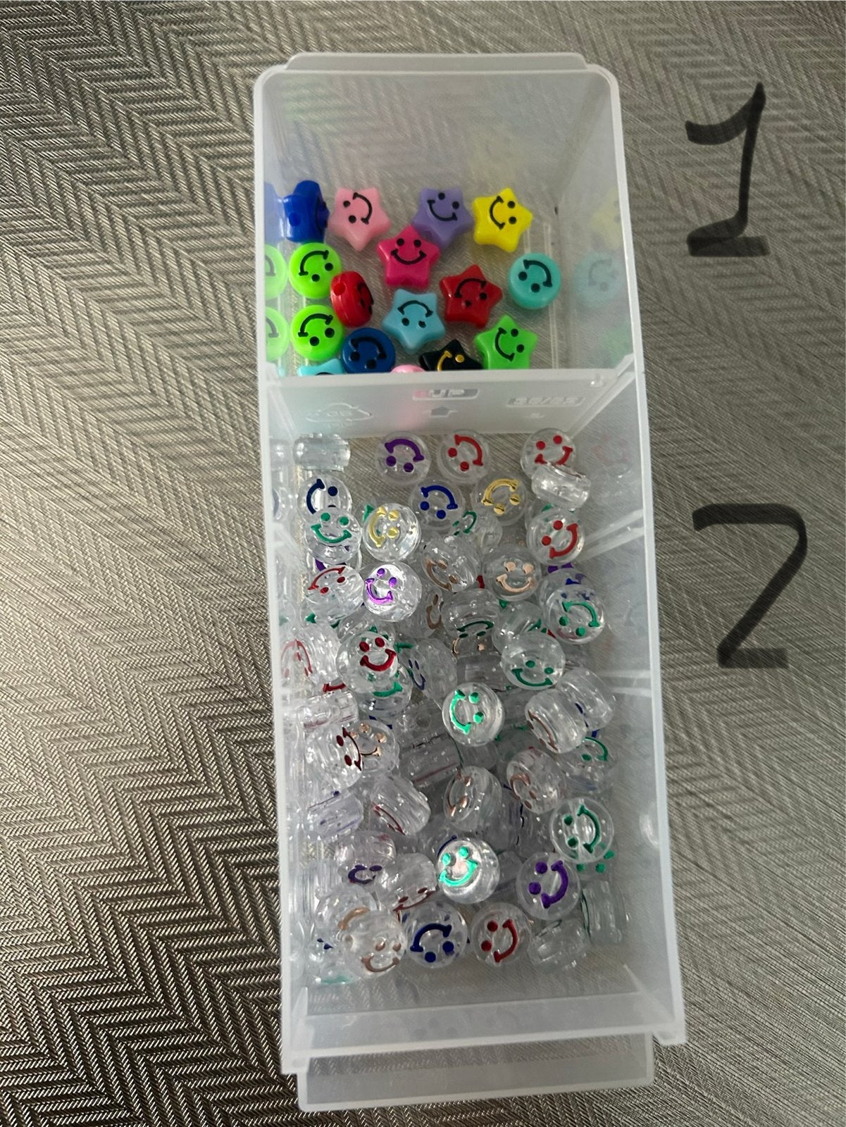 Kleurrijke Smiley Kralen en Sterren voor Sieraden, Hobby en Vrije tijd, Ophalen of Verzenden, Zo goed als nieuw, Kraal
