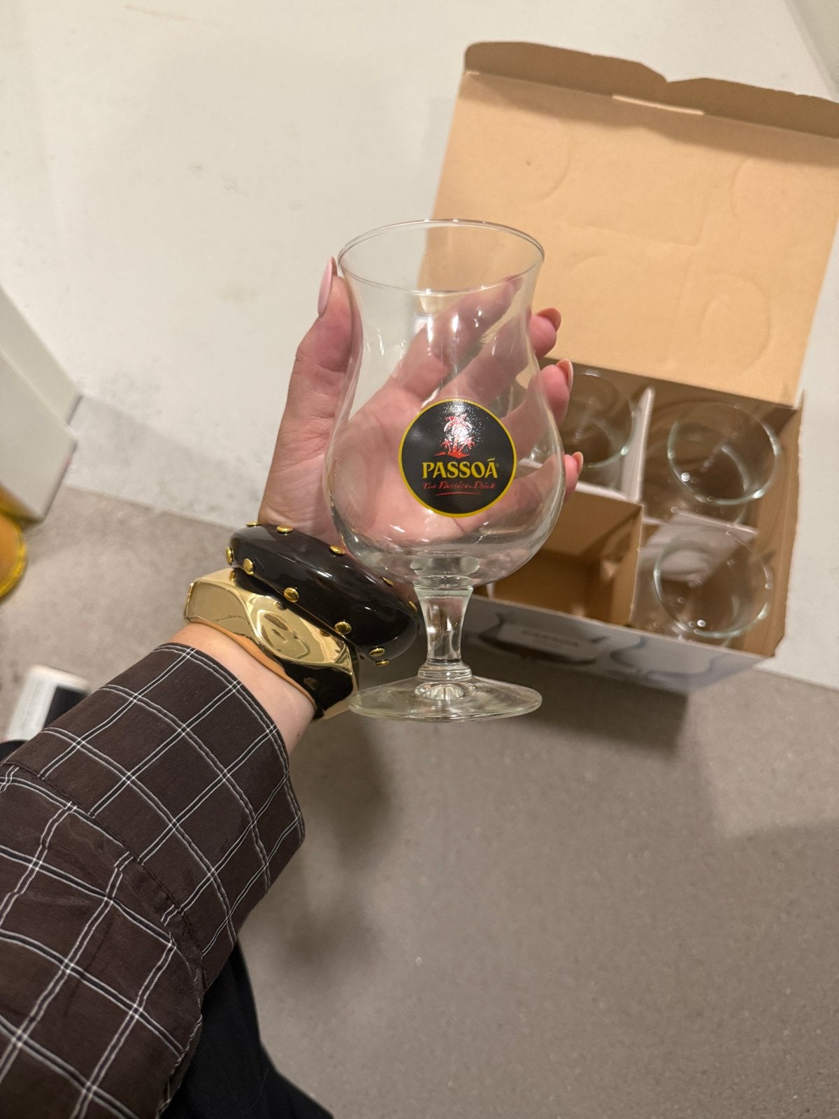Set van 5 Passoa glazen - Perfect voor cocktails!, Ophalen, Zo goed als nieuw, Glas, Overige merken