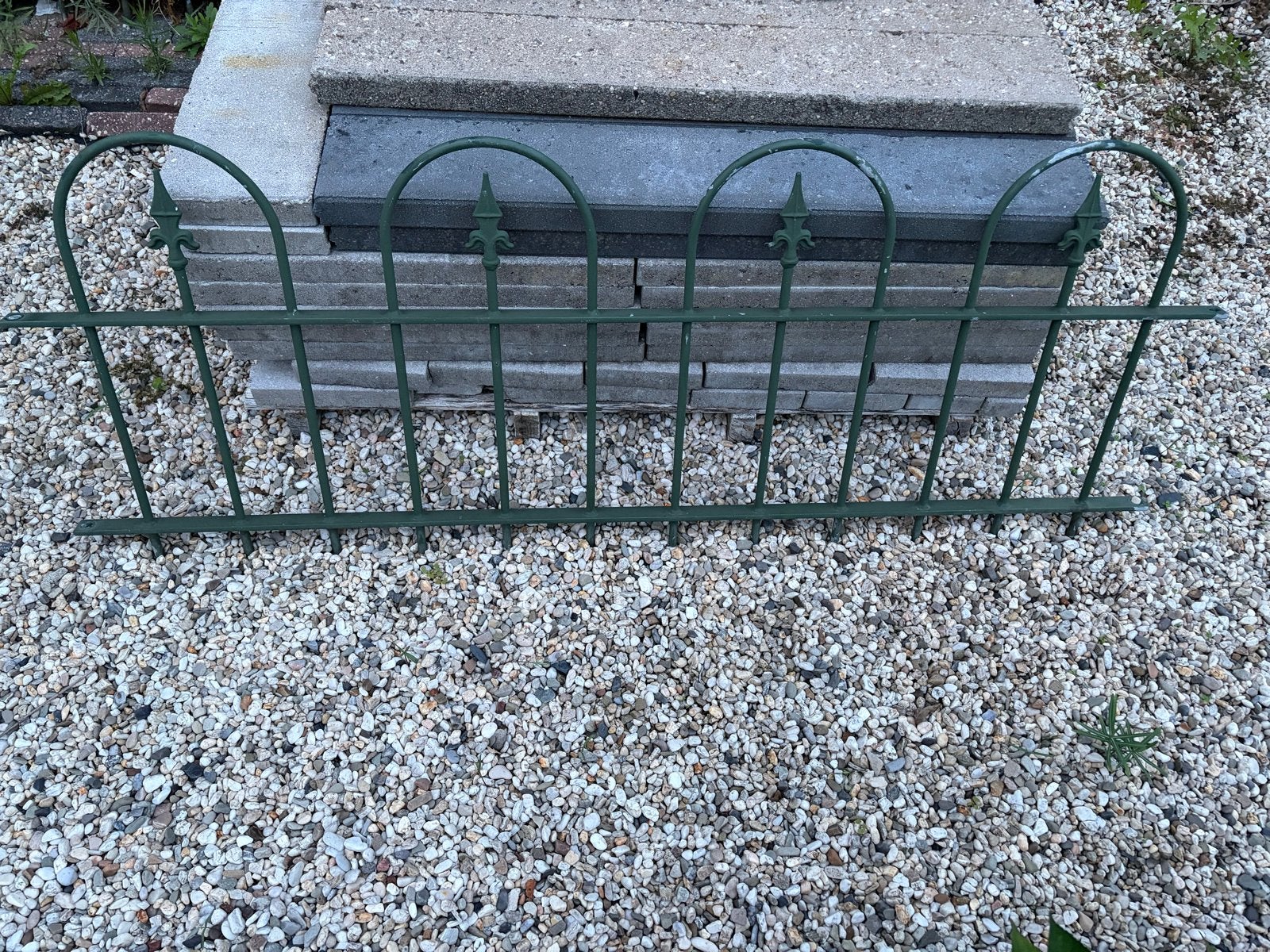4 Hekdelen (158cm) met 4 Palen - Groen Tuinhek, Ophalen, Gebruikt, IJzer, Tuinhek