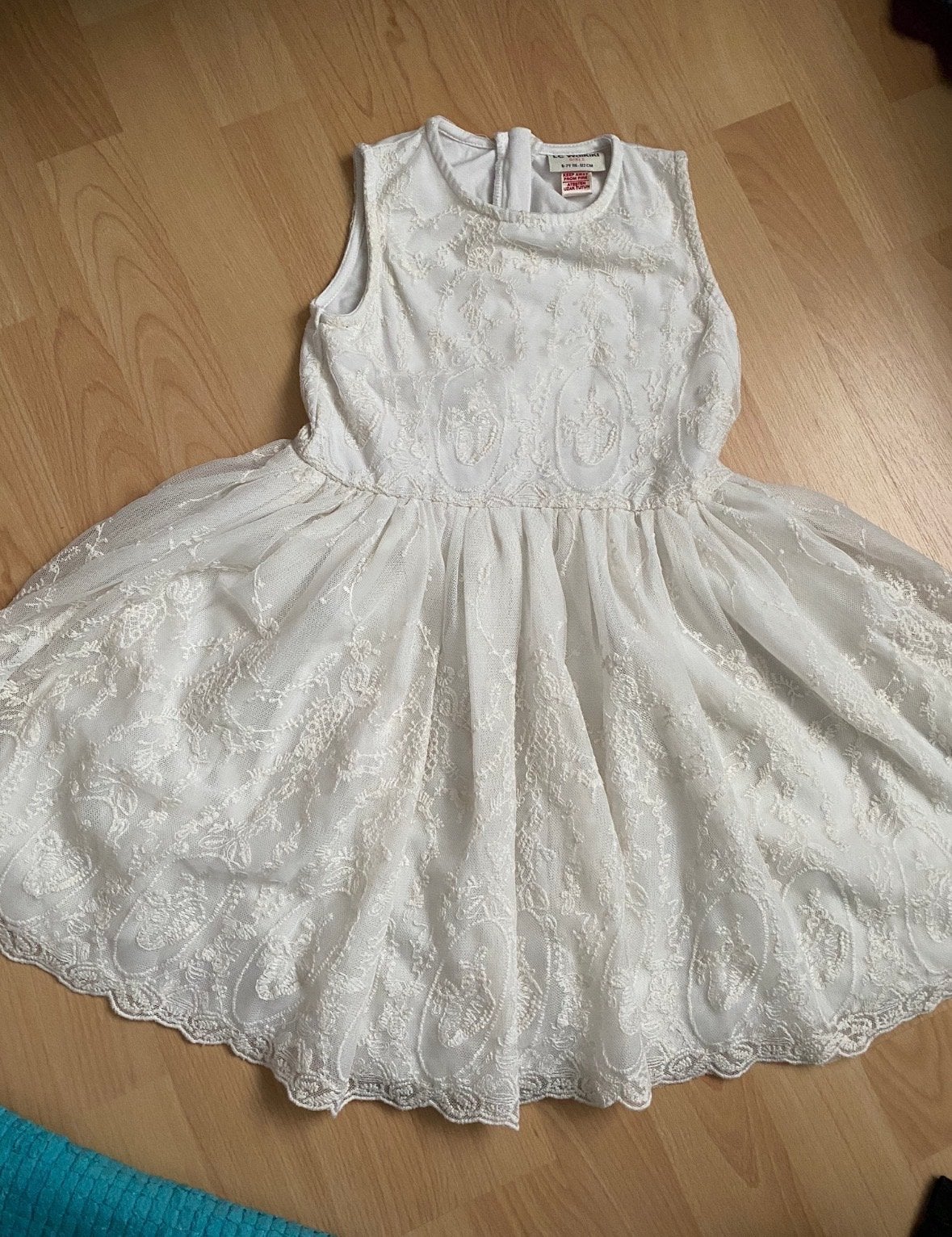 Witte kanten meisjesjurk maat 146/152, Kinderen en Baby's, Kinderkleding | Maat 146, Ophalen of Verzenden, Gebruikt, Meisje, Jurk of Rok
