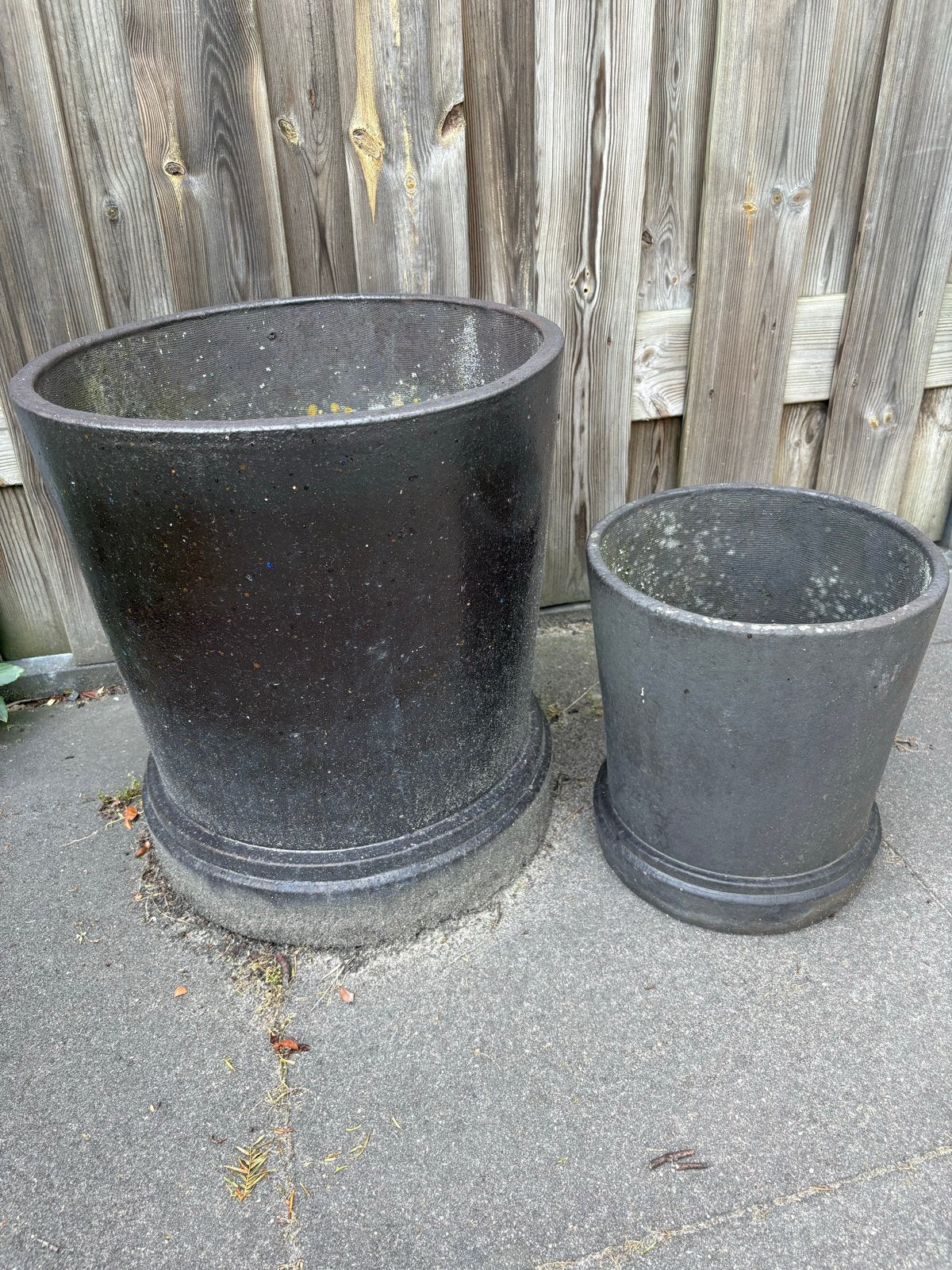 Set van 2 robuuste plantenbakken, donkergrijs, Tuin en Terras, Ophalen, Gebruikt, Balkon, Minder dan 60 cm