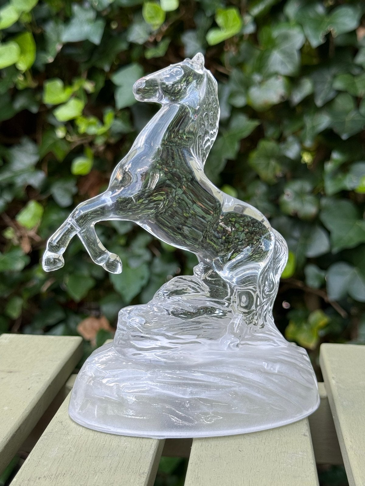 Glazen paardenbeeld 2 stuks - 17 cm hoog, Glas, Minder dan 20 cm, Ophalen of Verzenden, Zoogdier